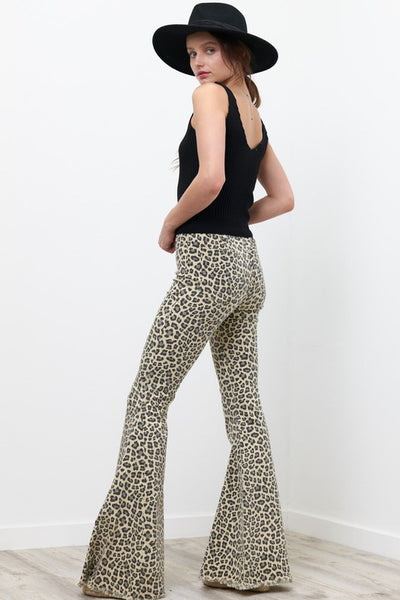 Leopard Print Flare Pants - shopgypsyweed1969
