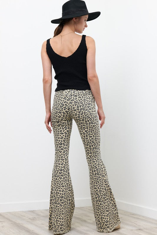 Leopard Print Flare Pants - shopgypsyweed1969