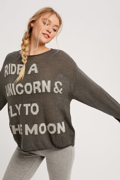 Ride A Unicorn Lightweight Sweater